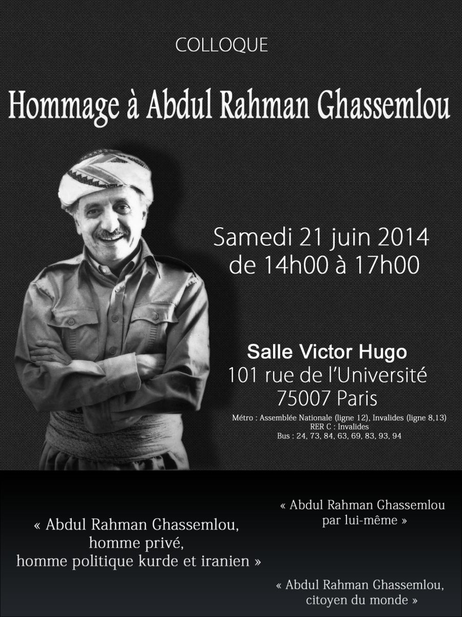 COLLOQUE: Hommage à Abdul Rahman Ghassemlou