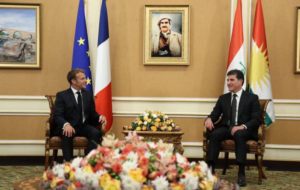 Le Président français en compagnie du Président de la Région du Kurdistan
