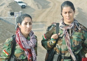 Kurdistan freedom Party (PAK) soldiers in December 2015 at the front line near Kirkuk, Iraq. 