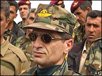Kurdish special forces commander Wajy Barzani, brother of Massoud Barzani, leader of the Kurdistan Democratic Party (KDP)